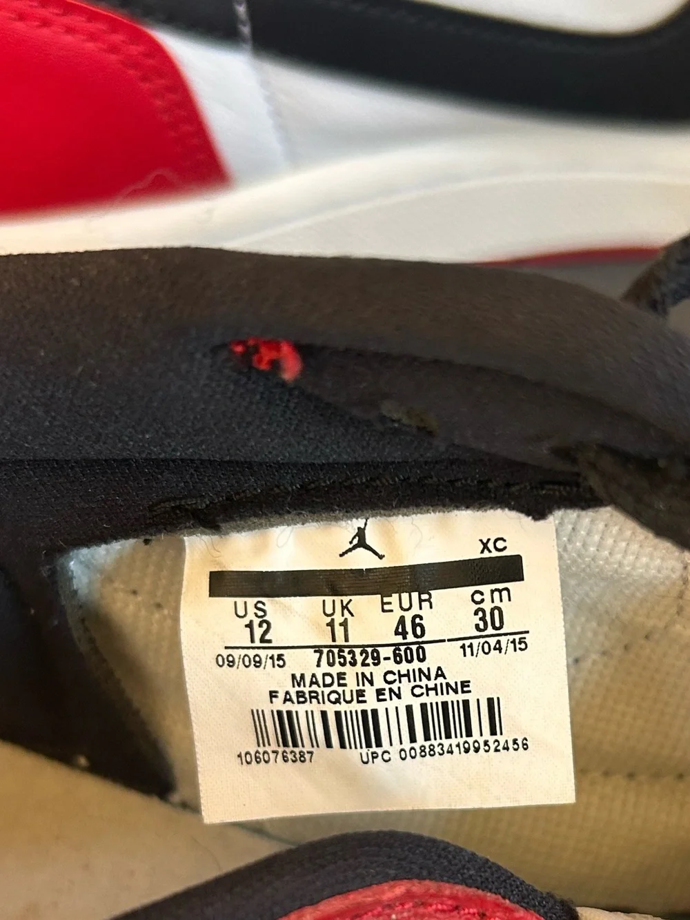 Air Jordan 1 Retro Low Chicago OG 705329-600 Men's Sz 12